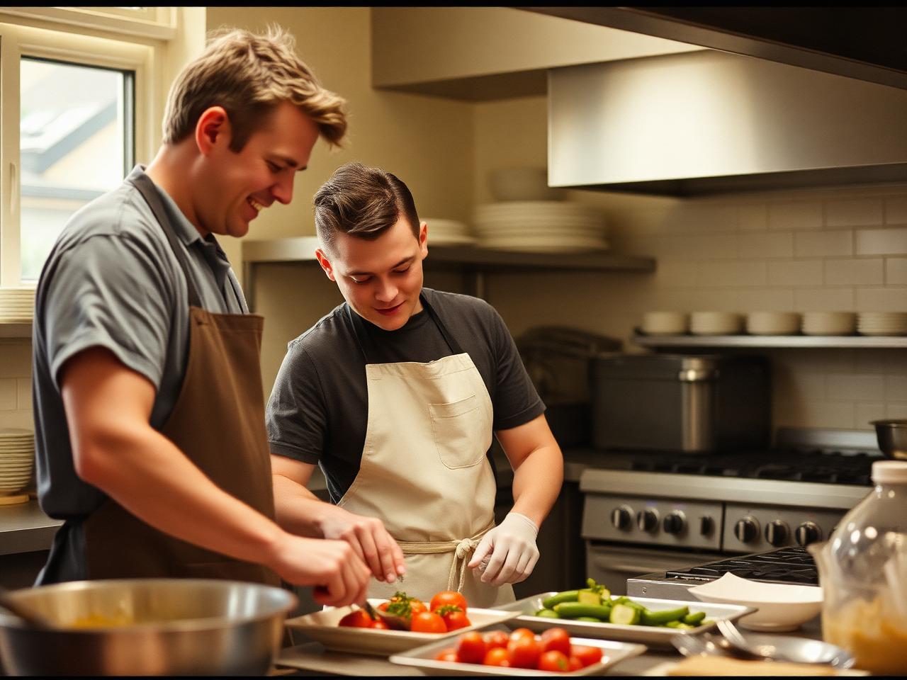 Formation professionnelle en cuisine avec un chef instructeur